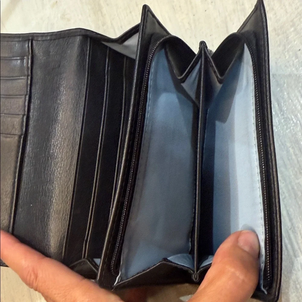 Vintage Coach Soho Black Leather Clutch